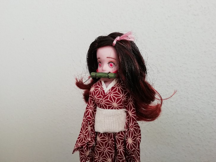 鬼滅の刃 竈門禰豆子人形の作り方 ダイソーのエリーちゃんをカスタムしてねずこ人形を作ってみた オタク子育て
